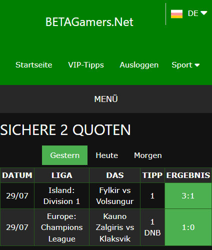 gewonnene Wettscheine